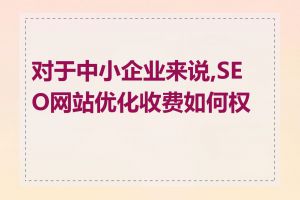 对于中小企业来说,SEO网站优化收费如何权衡