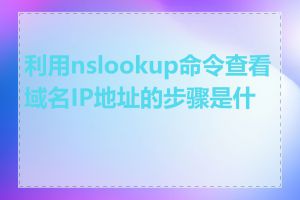 利用nslookup命令查看域名IP地址的步骤是什么