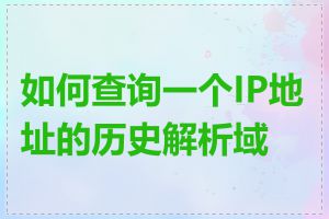 如何查询一个IP地址的历史解析域名