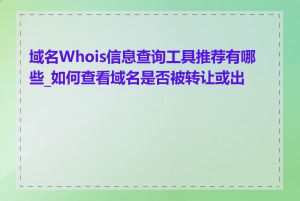 域名Whois信息查询工具推荐有哪些_如何查看域名是否被转让或出售