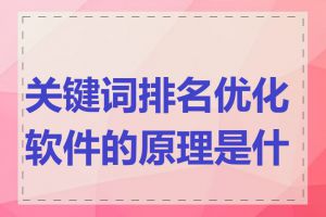 关键词排名优化软件的原理是什么