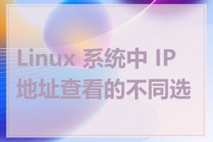 Linux 系统中 IP 地址查看的不同选择