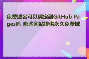 免费域名可以绑定到GitHub Pages吗_哪些网站提供永久免费域名