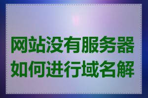 网站没有服务器如何进行域名解析