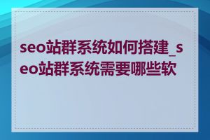 seo站群系统如何搭建_seo站群系统需要哪些软件