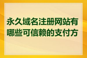 永久域名注册网站有哪些可信赖的支付方式