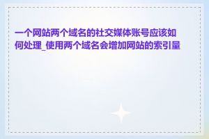 一个网站两个域名的社交媒体账号应该如何处理_使用两个域名会增加网站的索引量吗