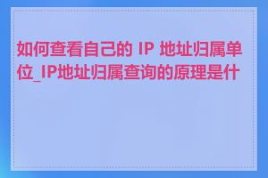 如何查看自己的 IP 地址归属单位_IP地址归属查询的原理是什么