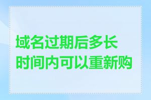 域名过期后多长时间内可以重新购买