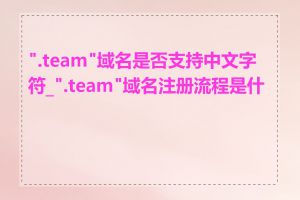 ".team"域名是否支持中文字符_".team"域名注册流程是什么