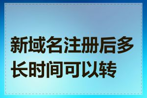 新域名注册后多长时间可以转让