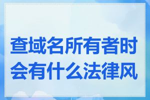 查域名所有者时会有什么法律风险