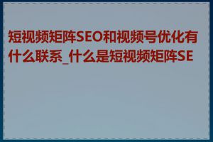 短视频矩阵SEO和视频号优化有什么联系_什么是短视频矩阵SEO