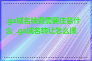 .ga域名续费需要注意什么_.ga域名转让怎么操作