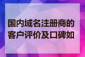 国内域名注册商的客户评价及口碑如何