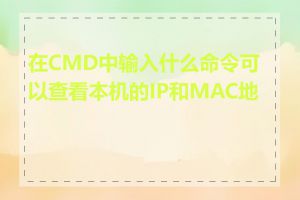 在CMD中输入什么命令可以查看本机的IP和MAC地址