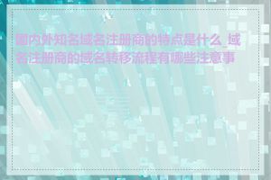 国内外知名域名注册商的特点是什么_域名注册商的域名转移流程有哪些注意事项