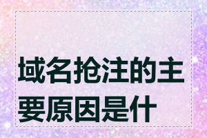 域名抢注的主要原因是什么