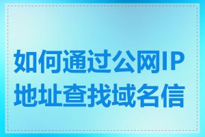 如何通过公网IP地址查找域名信息