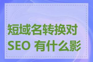 短域名转换对 SEO 有什么影响