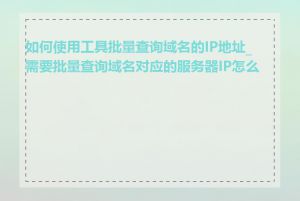 如何使用工具批量查询域名的IP地址_需要批量查询域名对应的服务器IP怎么做