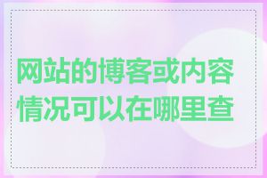 网站的博客或内容情况可以在哪里查到