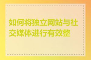 如何将独立网站与社交媒体进行有效整合