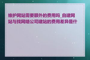 维护网站需要额外的费用吗_自建网站与找网络公司建站的费用差异是什么