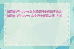 如何在Windows命令提示符中查找IP地址_如何在 Windows 命令行中查看公网 IP 地址