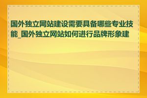 国外独立网站建设需要具备哪些专业技能_国外独立网站如何进行品牌形象建设