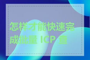 怎样才能快速完成批量 ICP 查询