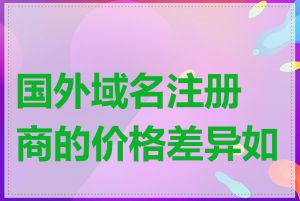 国外域名注册商的价格差异如何