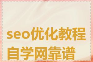 seo优化教程自学网靠谱吗