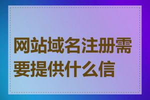 网站域名注册需要提供什么信息