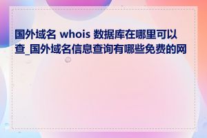 国外域名 whois 数据库在哪里可以查_国外域名信息查询有哪些免费的网站