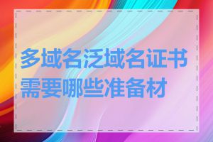 多域名泛域名证书需要哪些准备材料