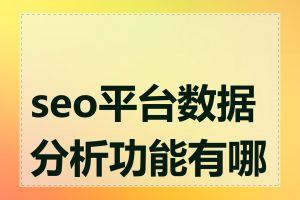 seo平台数据分析功能有哪些