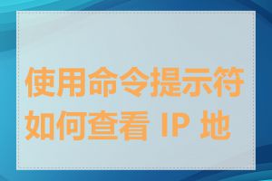 使用命令提示符如何查看 IP 地址