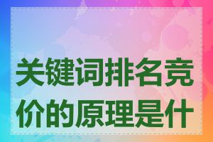 关键词排名竞价的原理是什么