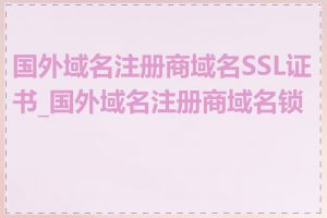 国外域名注册商域名SSL证书_国外域名注册商域名锁定