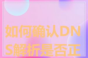 如何确认DNS解析是否正确