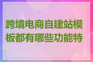 跨境电商自建站模板都有哪些功能特点