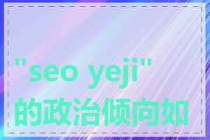 "seo yeji" 的政治倾向如何