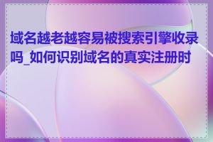 域名越老越容易被搜索引擎收录吗_如何识别域名的真实注册时间