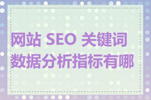 网站 SEO 关键词数据分析指标有哪些