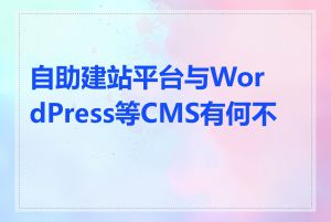 自助建站平台与WordPress等CMS有何不同