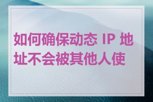 如何确保动态 IP 地址不会被其他人使用