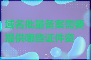 域名批量备案需要提供哪些证件资料