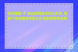 如何理解 IP 地址的网络号和主机号_理解IP地址网络号和主机号的重要性在哪里