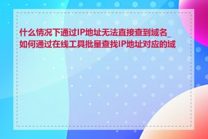 什么情况下通过IP地址无法直接查到域名_如何通过在线工具批量查找IP地址对应的域名